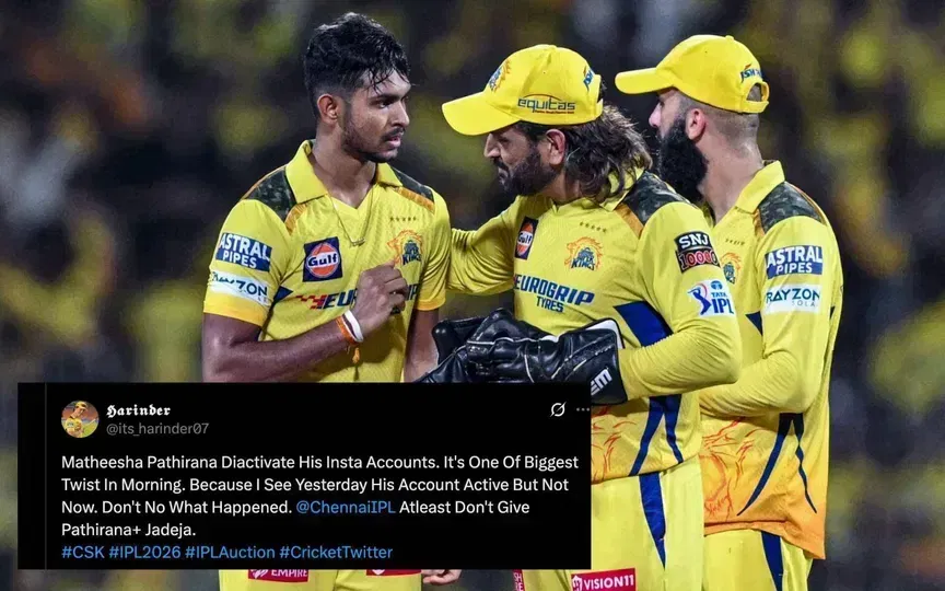CSK family falling apart? Pathirana follows Jadeja in Instagram deactivation amid IPL trade talks
